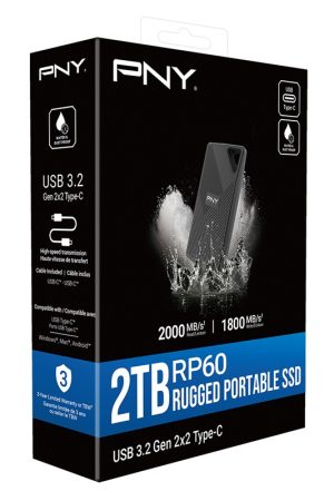 PNY RP60 2TB USB 3.2 Gen 2x2 Type-C Portable SSD