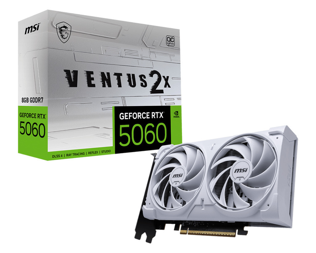 MSI GeForce RTX 5060 8GB VENTUS 2X OC WHITE Graphics Card