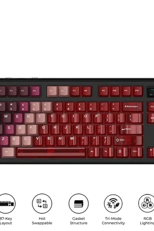 Ajazz MK87 Keyboard Transparent Red Pitaya Switch